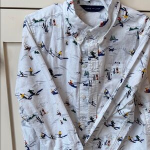 Janie and Jack Button-Down Shirt Skier Print (Boys 6)
